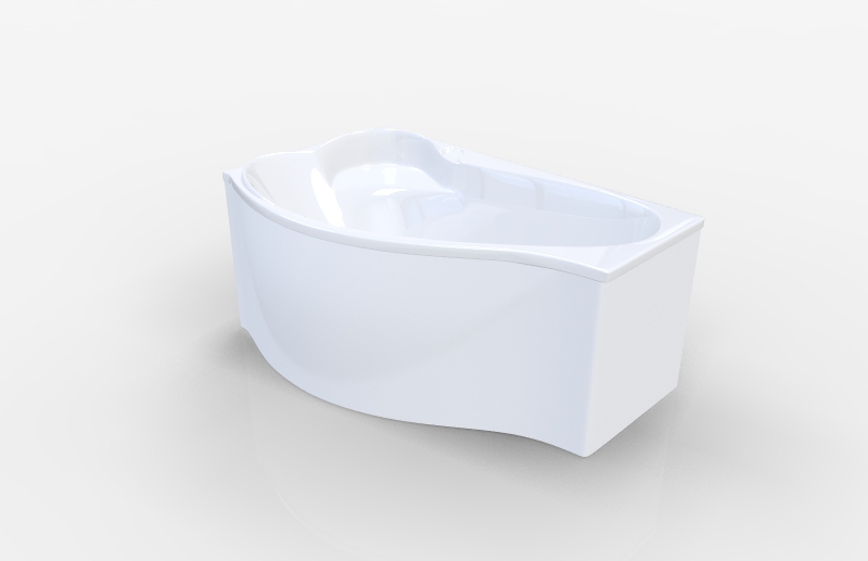 Акриловая ванна MarkaOne Gracia 150х94 L (комплект) в 3D
